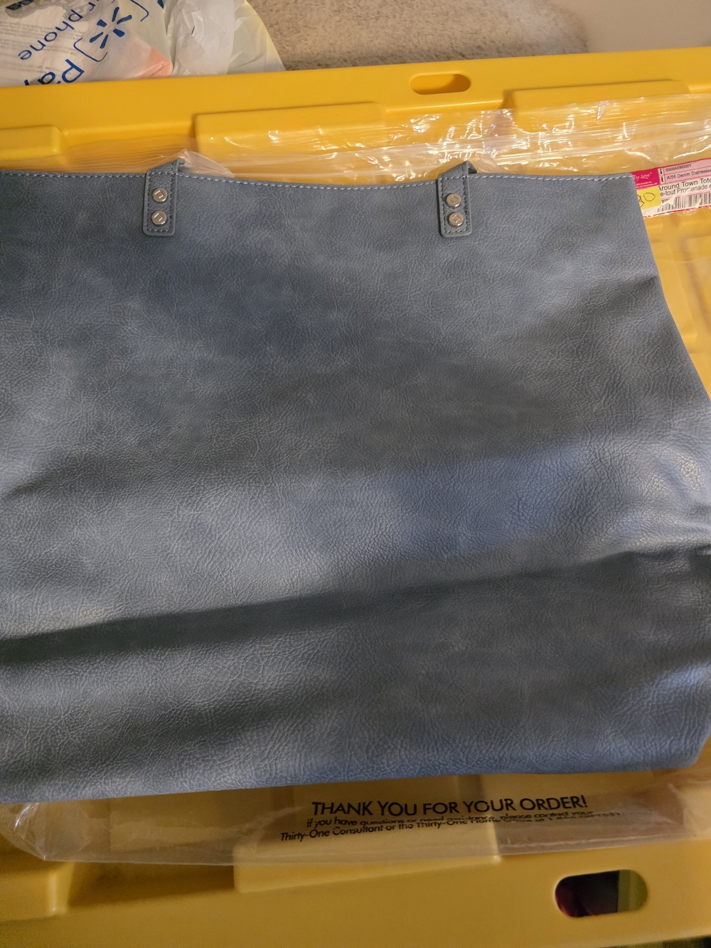 thirty-one Slate Blue Faux Leather Tote